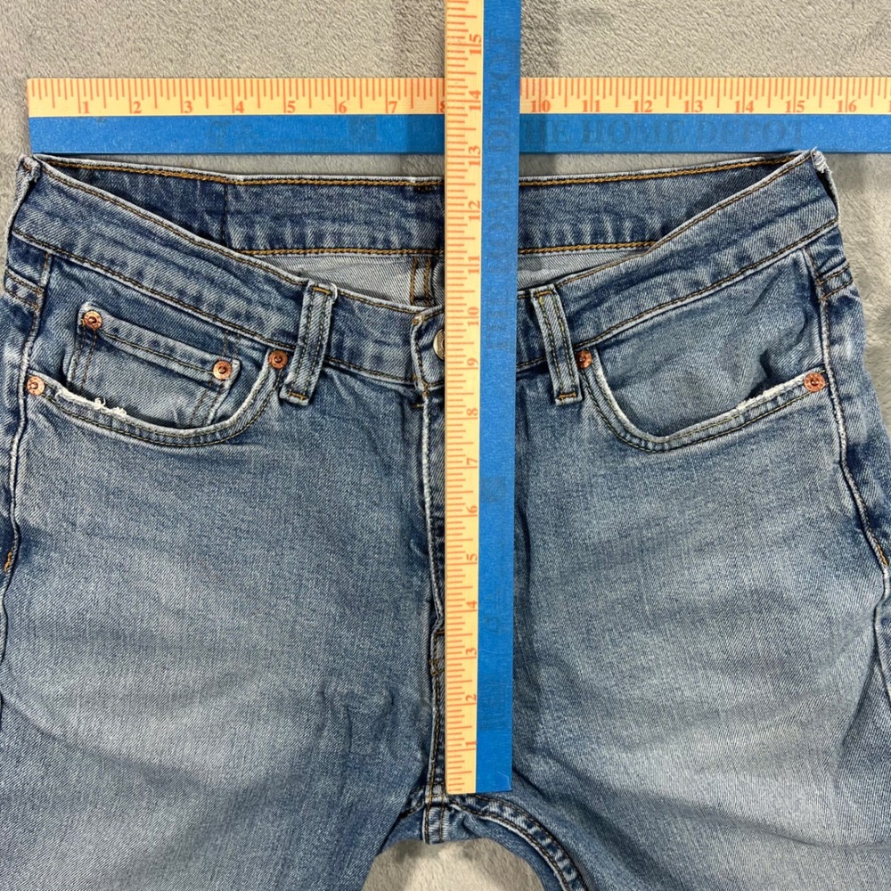 LEVI'S 514 Straight Jeans Mens 32x30 Blue Distressed Medium Wash Denim Rips - Picture 8 of 16